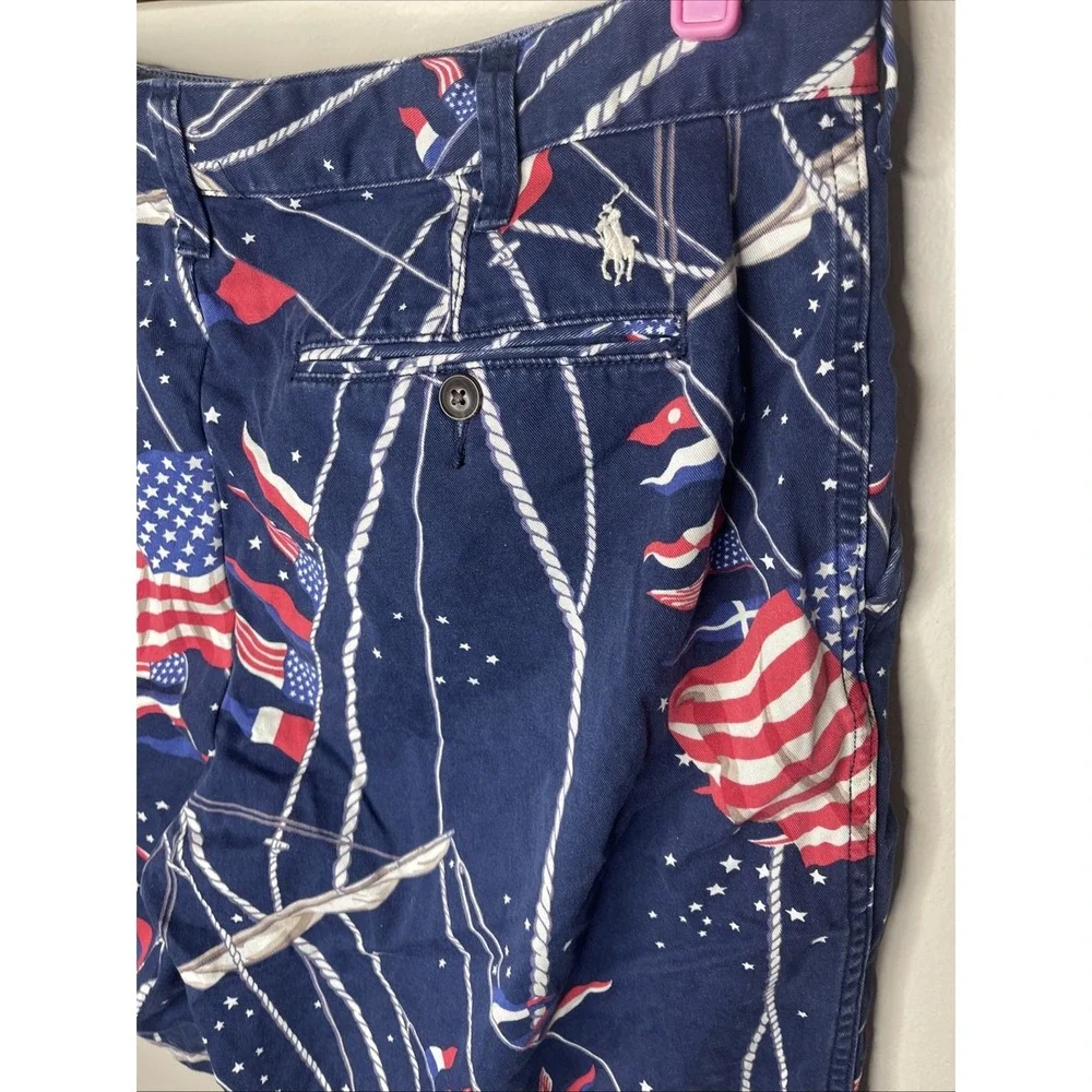 Mens Polo Ralph Lauren Flag Sailboat Nautical Patriotic Relaxed Fit Short 35